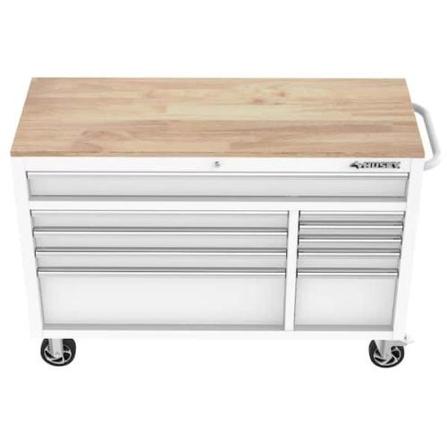 Phoenix NEW Husky Modular Tool Storage 52 in. W White Mobile Workbench Cabinet
