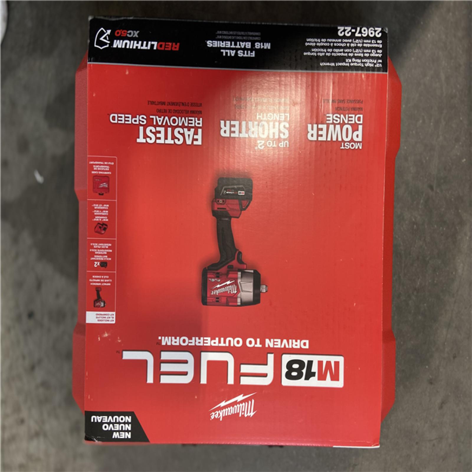 NEW! - Milwaukee M18 FUEL 18V Lithium-Ion Brushless Cordless High-Torque 1/2 in. Impact Wrench w/Friction Ring Kit