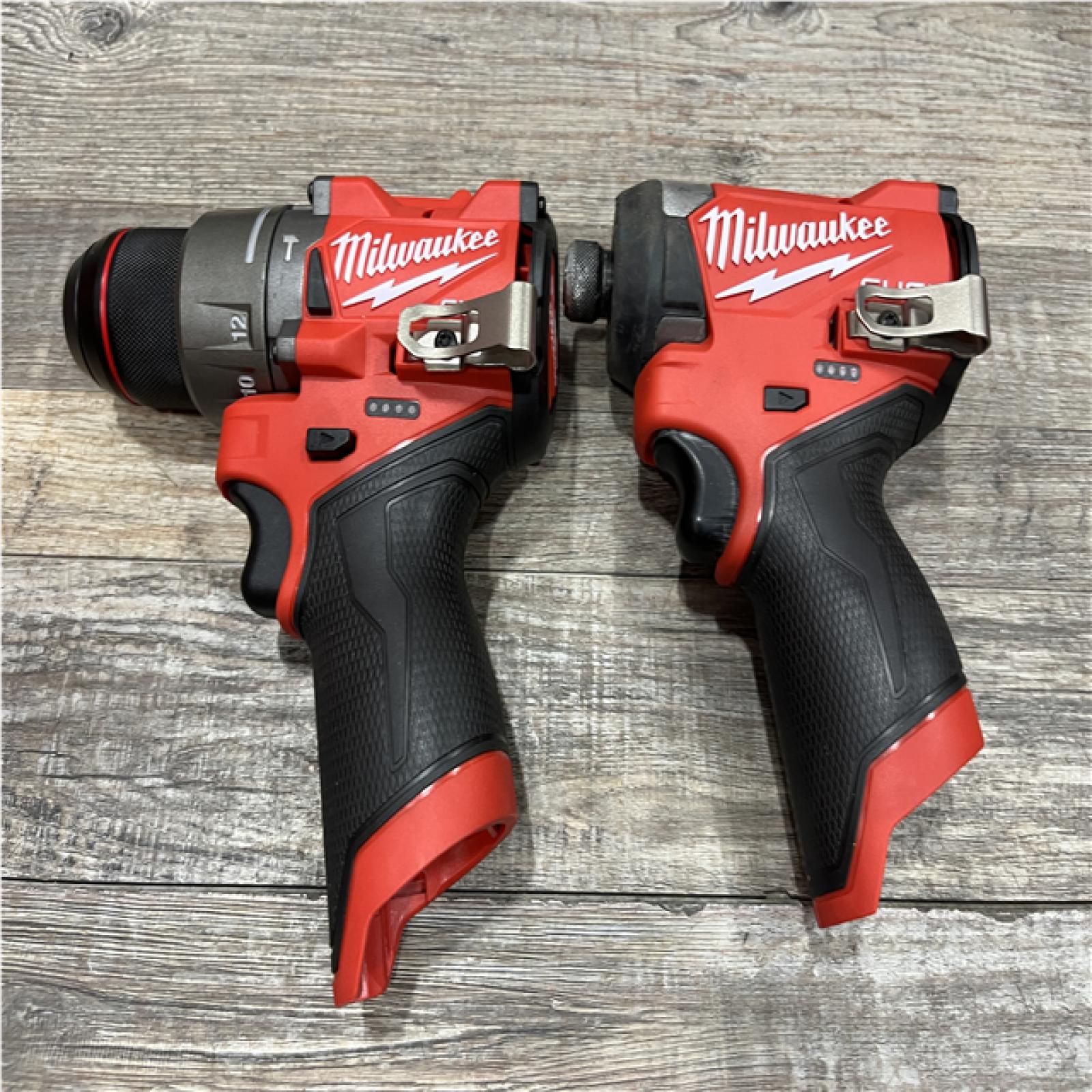 AS-IS Milwaukee FUEL 12-Volt Lithium-Ion Brushless Cordless Hammer Drill and Impact Driver Combo Kit