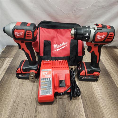 AS-IS- Milwaukee 18V Cordless Brushed 2-Tool Drill/Driver and Impact Driver Kit