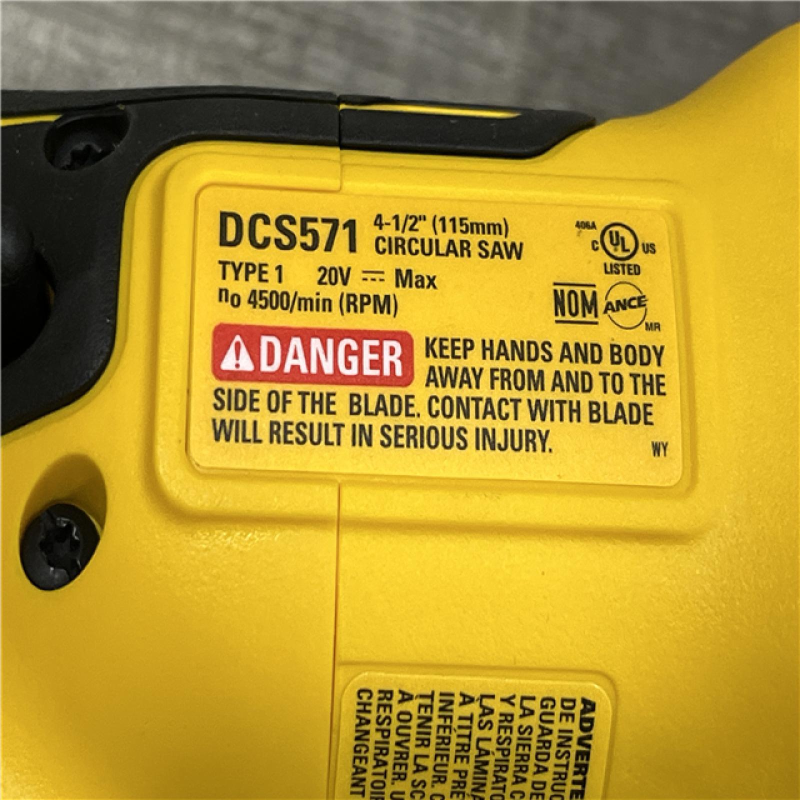 AS-IS DEWALT ATOMIC 20V MAX Cordless Brushless 4-1/2 in. Circular Saw (Tool Only)