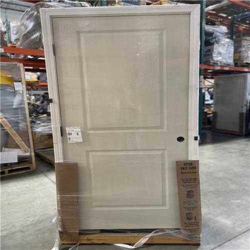 DALLAS LOCATION - 36 in. x 80 in. RH2P Sqtop Hollow Core White Primed Composite Smooth Single Prehung Interior Door w/356 Casing Blk-Hinge PALLET-(5 UNITS)