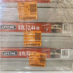 Phoenix NEW LifeTime 8 ft. Fold-in-Half Resin Table; Almond Pallet of 6 (RV: $501)