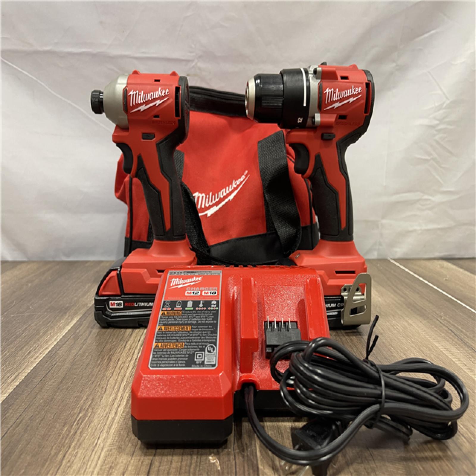 AS-IS Milwaukee 18V Lithium-Ion Brushless Cordless Compact Drill/Impact Combo Kit