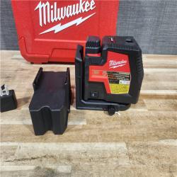 HOUSTON LOCATION - AS - IS Milwaukee Green 100 ft. Cross Line and Plumb Points Rechargeable Laser Level with REDLITHIUM Lithium-Ion
