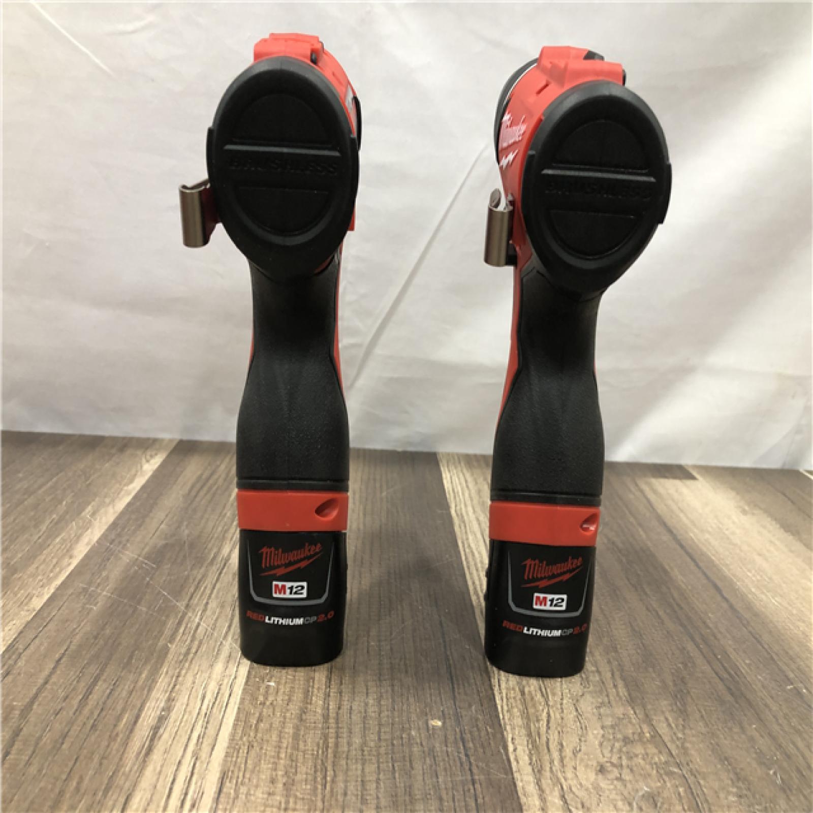 AS-IS Milwaukee 12-Volt Lithium-Ion Brushless Cordless Subcompact Drill and Impact Driver Combo Kit