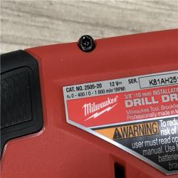 AS-IS Milwaukee 2505-22 M12 FUEL Lithium-Ion 3/8 in. Cordless Installation Drill Driver Kit