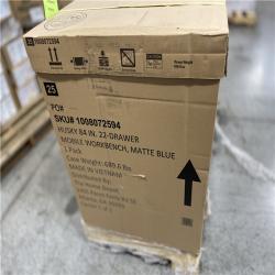 DALLAS LOCATION -Husky Tool Storage Heavy Duty 84 in. W x 24 in. D Matte Blue Mobile Workbench Cabinet