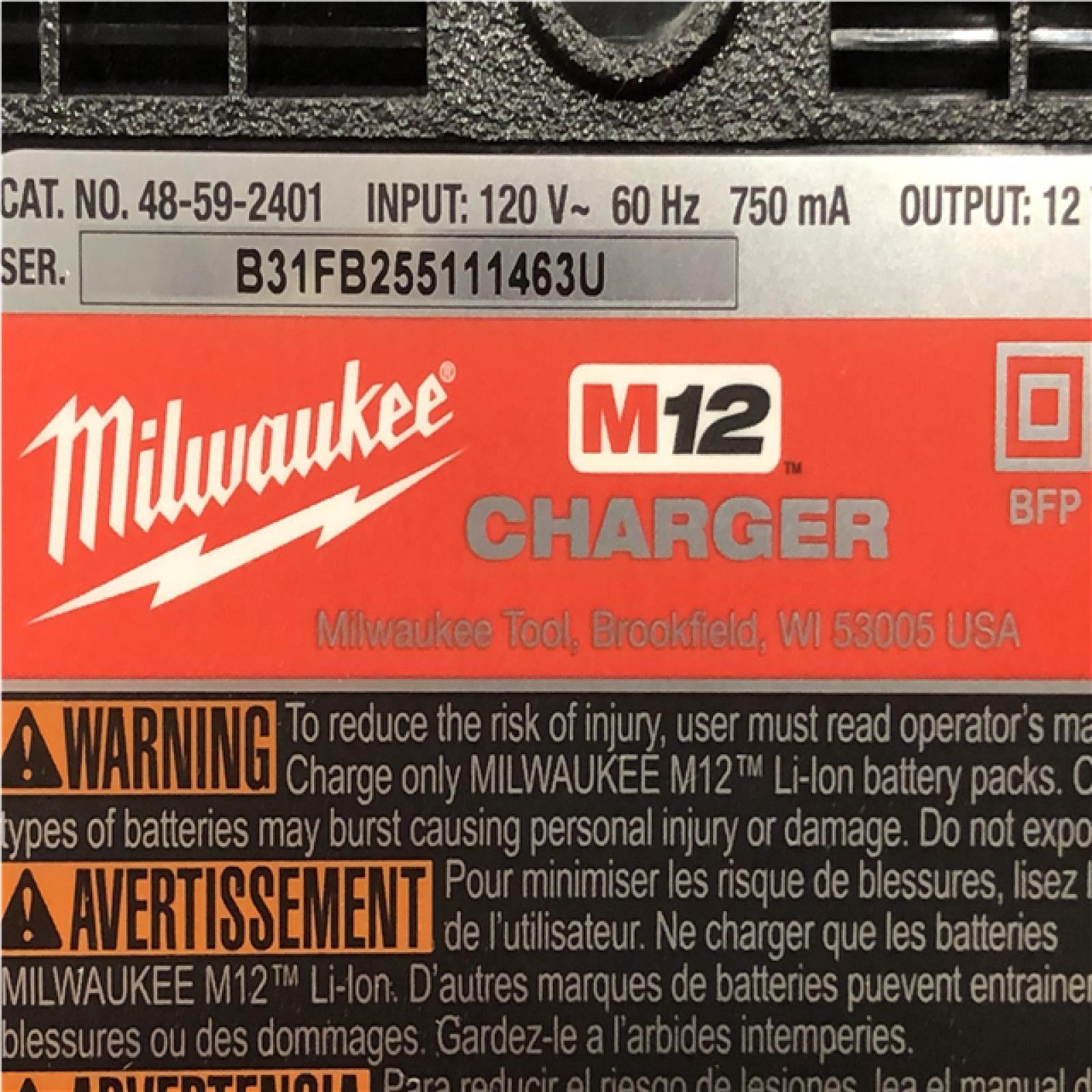 AS-IS Milwaukee 12V Lithium-Ion XC High Output 5.0 Ah Battery Pack (2-Pack) Starter Kit with Charger