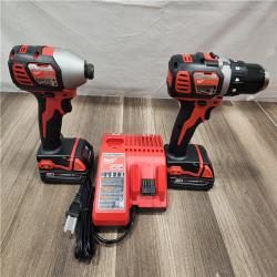 AS-IS- Milwaukee 18V Cordless Brushed 2-Tool Drill/Driver and Impact Driver Kit