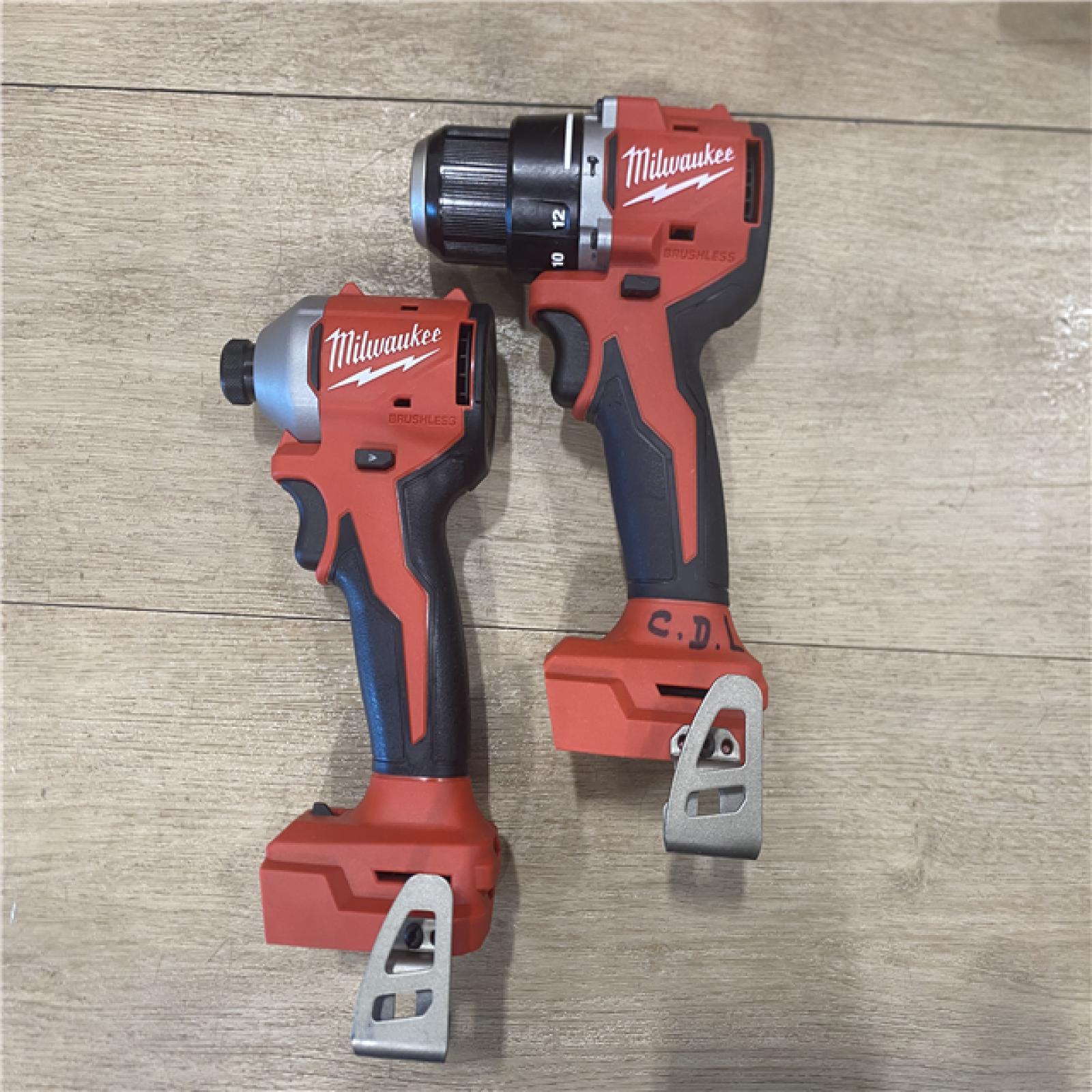 AS-IS Milwaukee 18-Volt Lithium-Ion Brushless Cordless Compact Hammer Drill/Impact Combo Kit