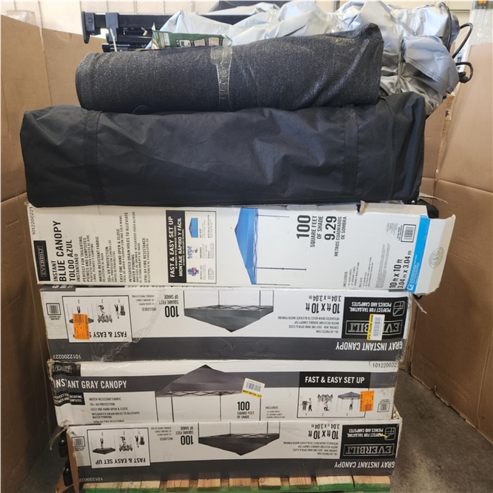 Phoenix AS-IS MIXED  Everbilt Instant Shade Canopy Pop Up Tent Pallet of 22