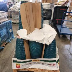 Phoenix Location Vigoro Dottie 14.3 in. W x 21 in. H Decorative Pots Teal Glazed Ceramic Vase Planter Pallet (12 Cases)