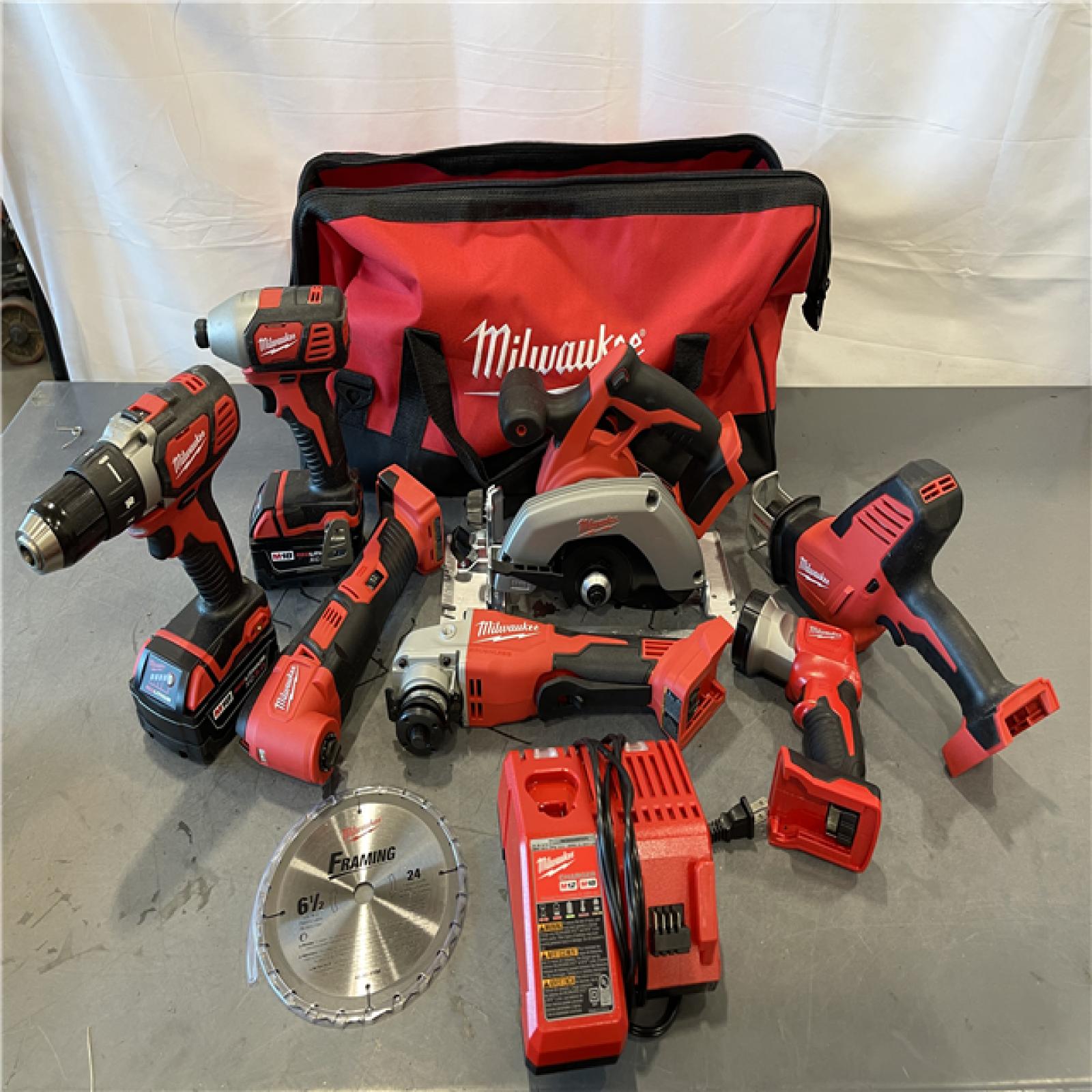 AS-IS - Milwaukee M18 18-Volt Lithium-Ion Cordless Combo Kit 7-Tool Kit