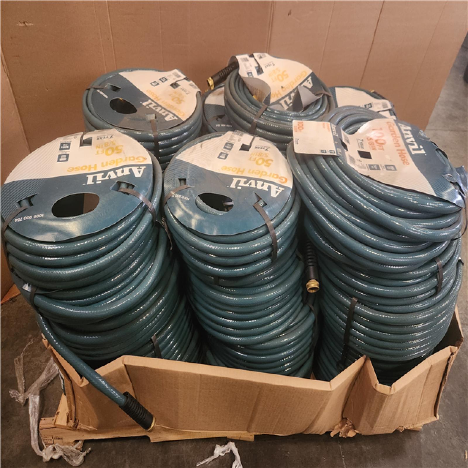 Phoenix NEW Mixed 50ft. and 100ft. Anvil 5/8 in. Medium-Duty Garden Hose Pallet (28 Hoses)