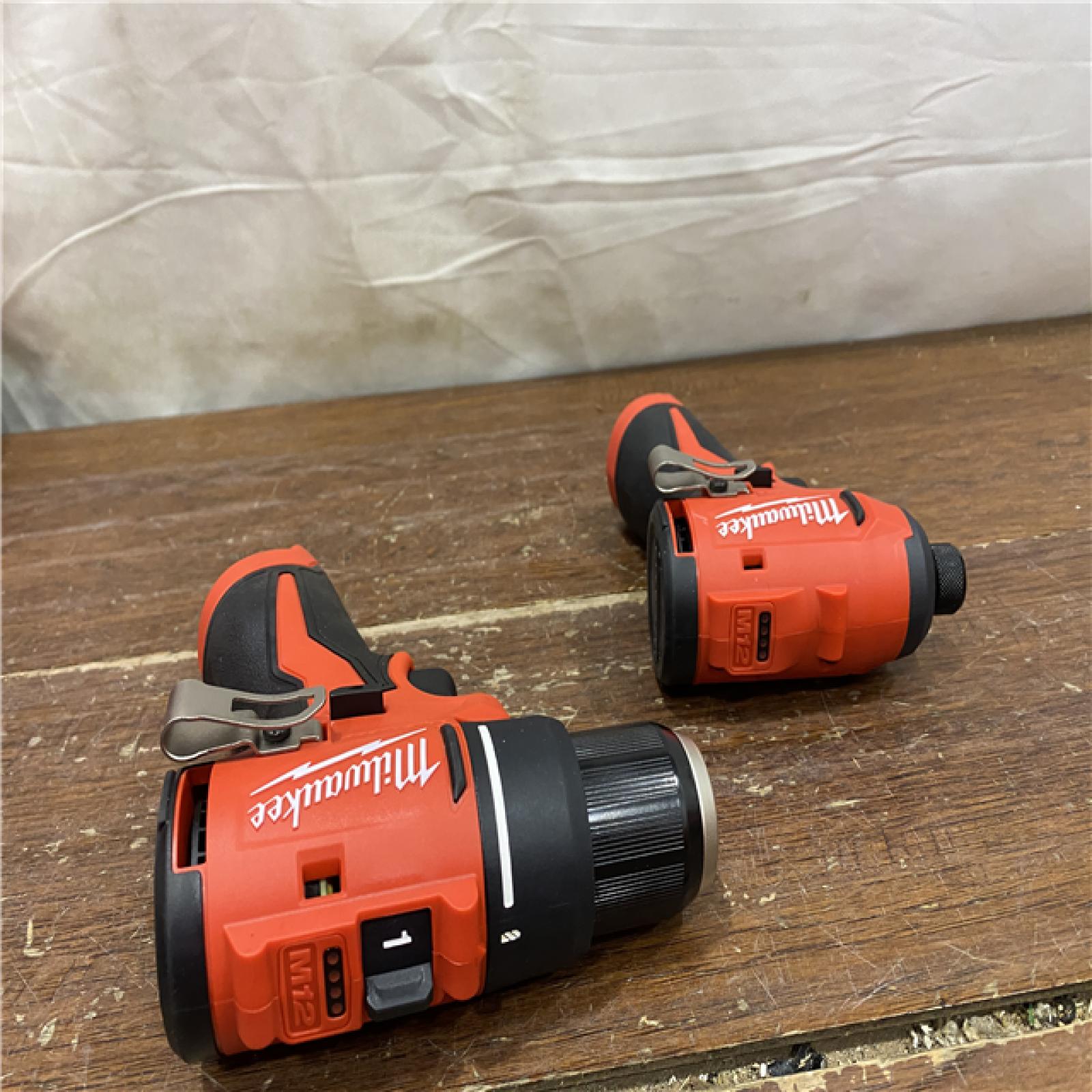 AS-IS M12 12-Volt Lithium-Ion Brushless Cordless Subcompact Drill and Impact Driver Combo Kit W/2 Batteries and Bag (2-Tool)
