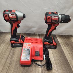 AS-IS- Milwaukee 18V Cordless Brushed 2-Tool Drill/Driver and Impact Driver Kit
