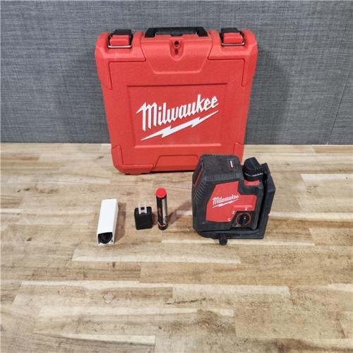 HOUSTON LOCATION - AS - IS Milwaukee 100 ft. REDLITHIUM Lithium-Ion USB Green Rechargeable Cross Line Laser Level with Charger