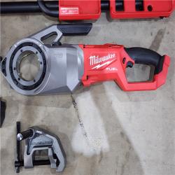 HOUSTON LOCATION - AS-IS M18 Fuel One-Key Cordless Brushless Pipe Threader Kit with (2) 12.0Ah Batteries and Case W/ LEVELING TRIPOD CHAIN VISE