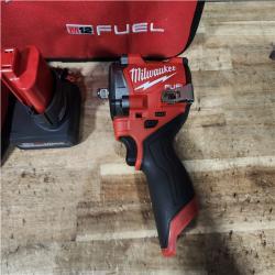 HOUSTON LOCATION - AS - IS Milwaukee FUEL 12V Li-Ion Brushless Cordless Stubby 3/8 in. Impact Wrench Kit