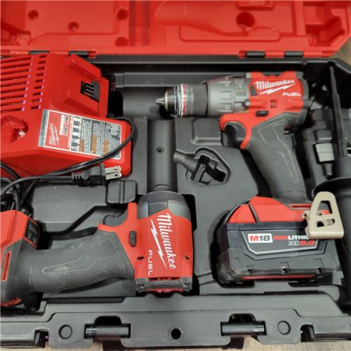 AS-IS MILWAUKEE M18 FUEL 18V Lithium-Ion Brushless Cordless Hammer Drill and Impact Driver Combo Kit (2-Tool)