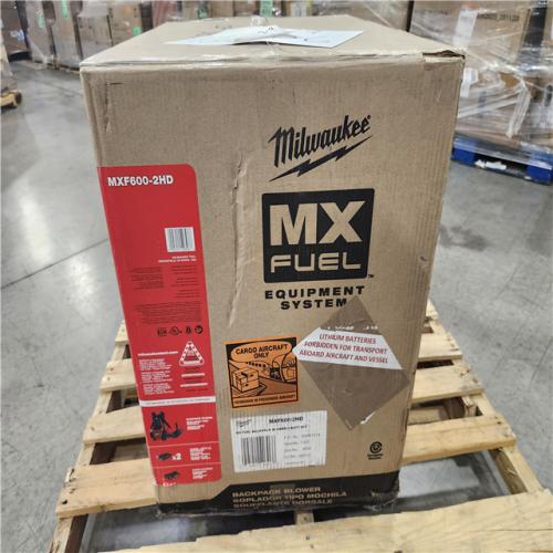 DALLAS LOCATION - Milwaukee MX FUEL 190 MPH 800 CFM Brushless Cordless Battery Backpack Leaf Blower Kit w/ (2) 12.0 Ah FORGE Batteries  (1) Charger