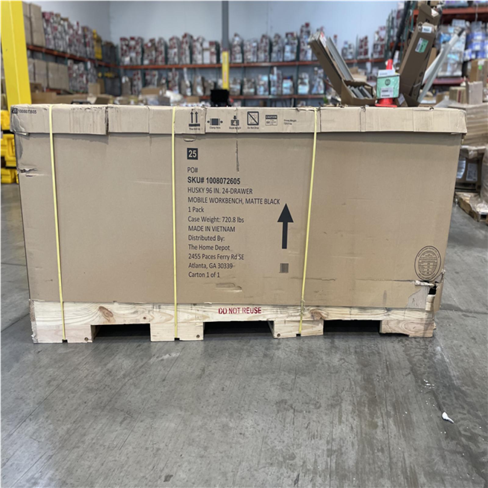 DALLAS LOCATION - HUSKY 96IN 24 DRAWER WORKBENCH MATTE BLACK