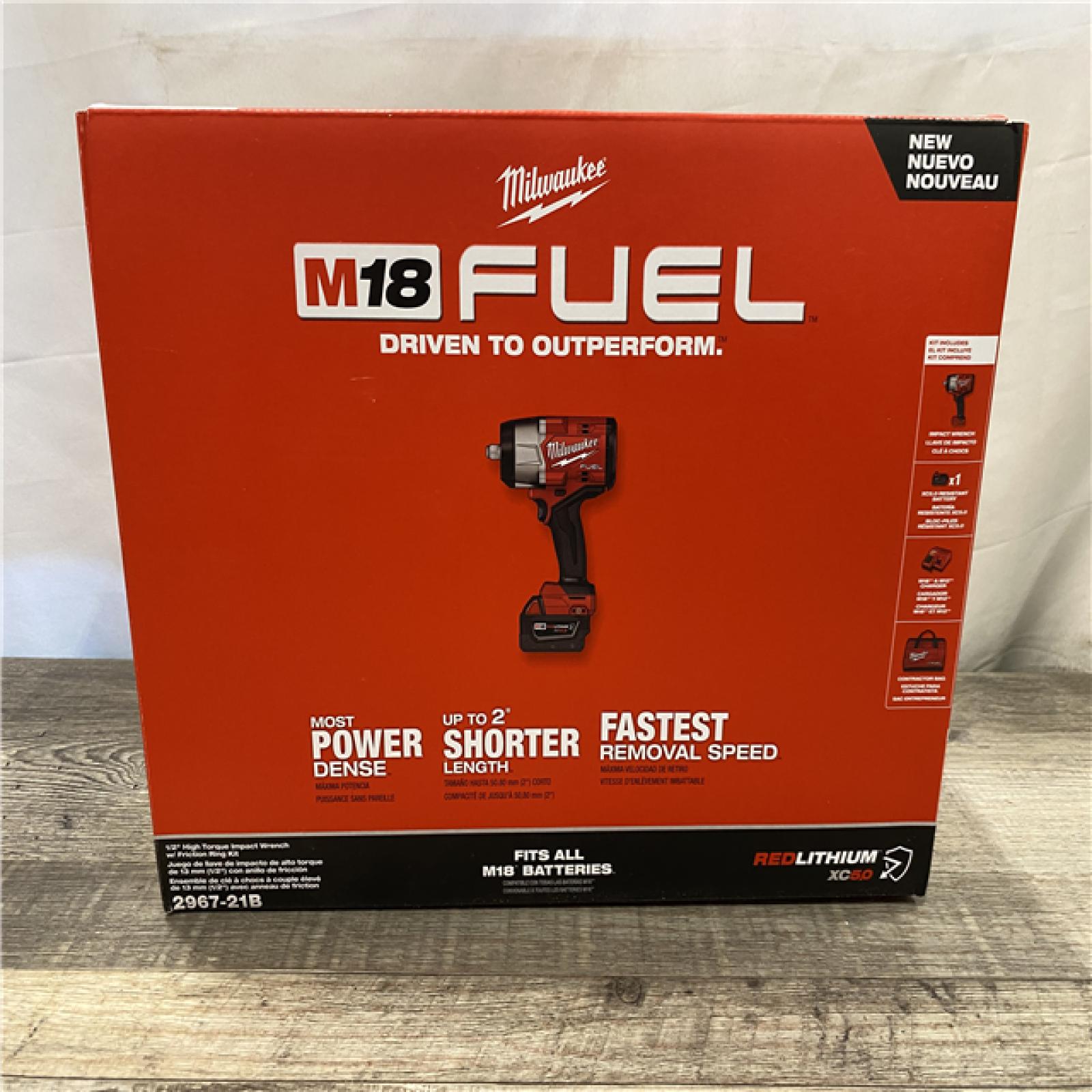 NEW - Milwaukee FUEL 18V Lithium-Ion Brushless Cordless 1/2 in. Impact Wrench w/Friction Ring Kit