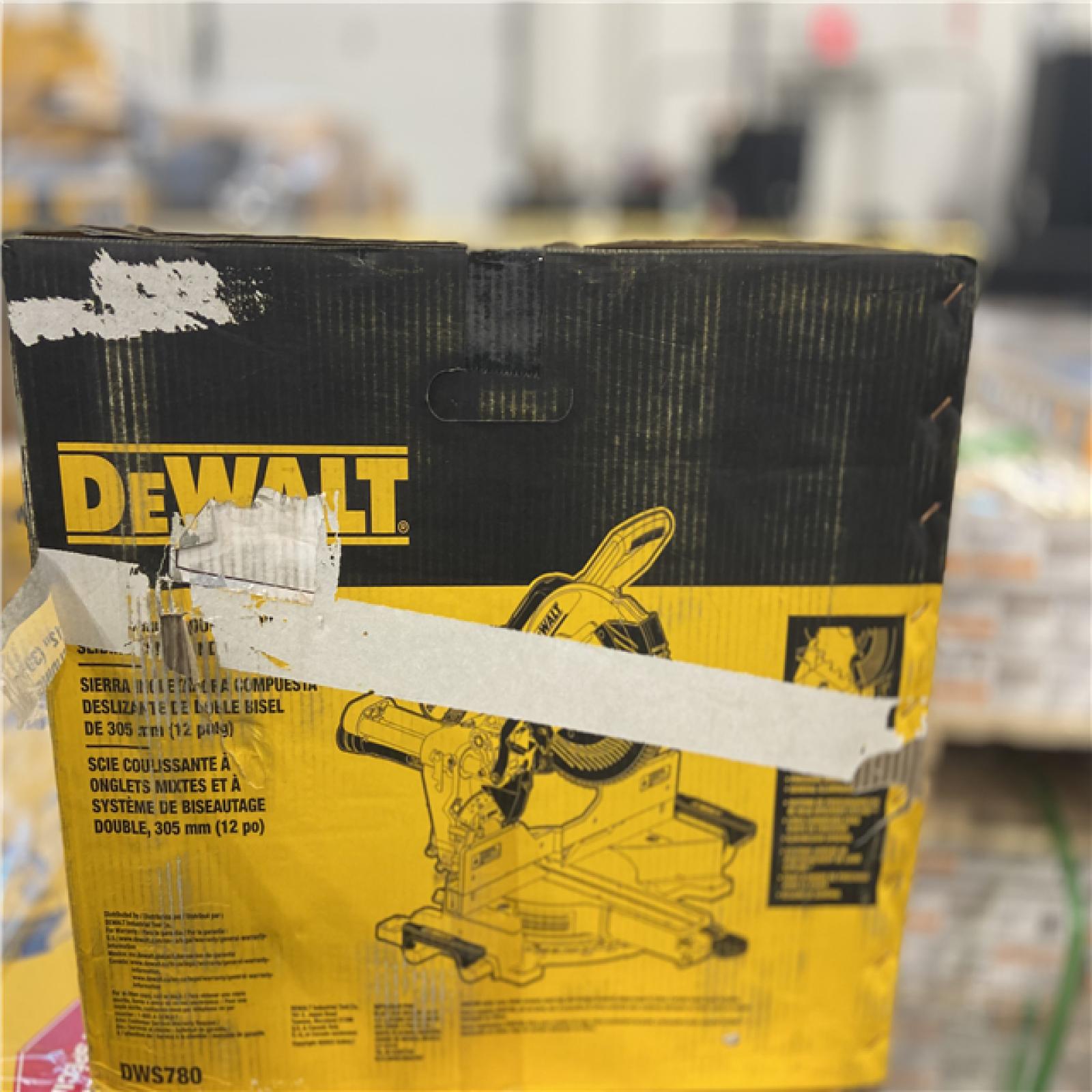 DALLAS LOCATION - DEWALT 15 Amp Corded 12 in. Double Bevel Sliding Compound Miter Saw, Blade Wrench and Material Clamp