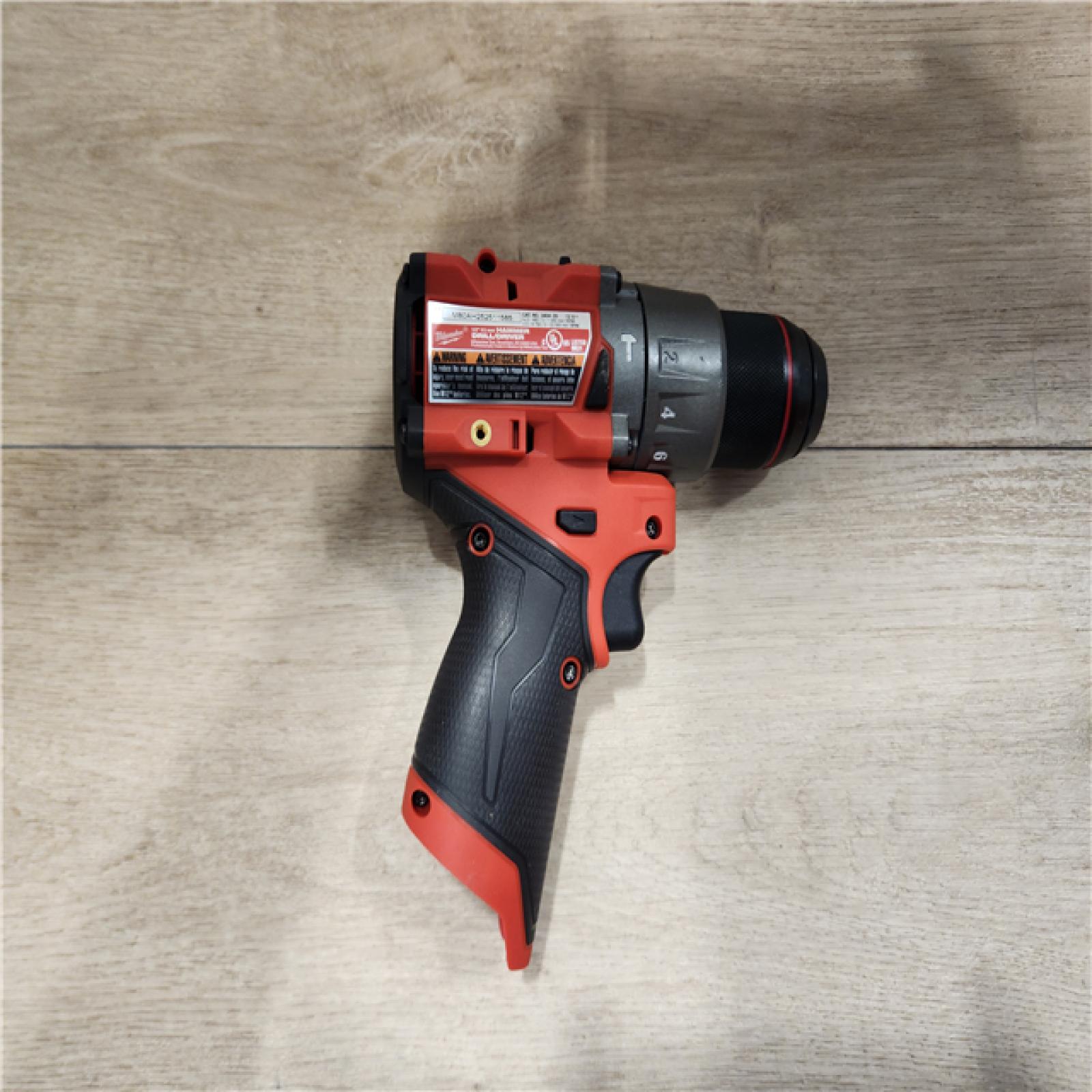 AS-IS- Milwaukee M12 FUEL 12-Volt Lithium-Ion Brushless Cordless 1/2 in. Hammer Drill Kit with 1 Compact 2.0Ah Battery Pack and 1 Charger