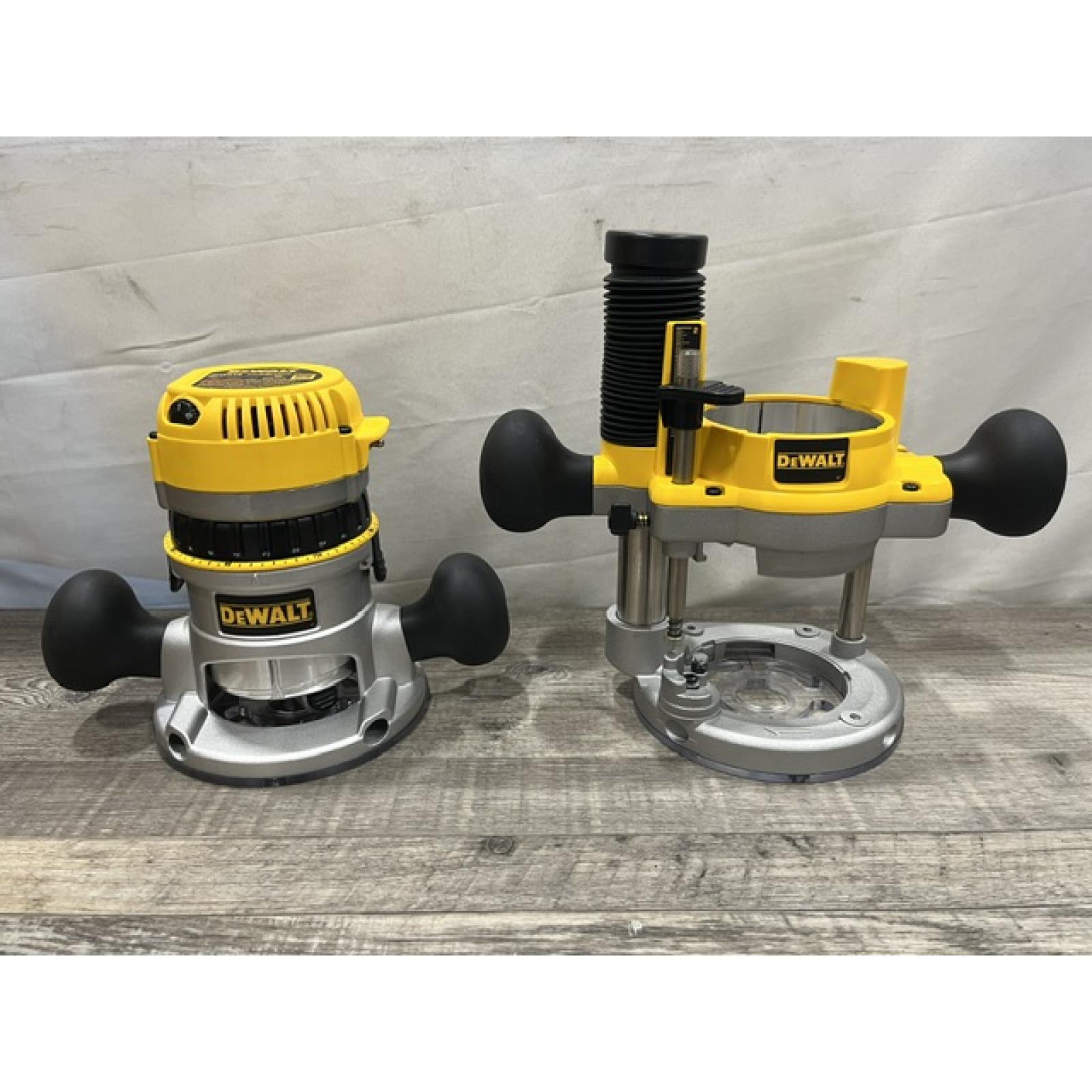 AS-IS DEWALT 12 Amp Corded 2-1/4 Horsepower Fixed and Plunge Base Router Kit