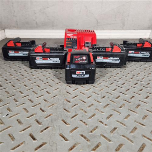 Houston Location AS IS - Milwaukee M18 XC8.0 Battery With Charger (Qty-5) Good Condition