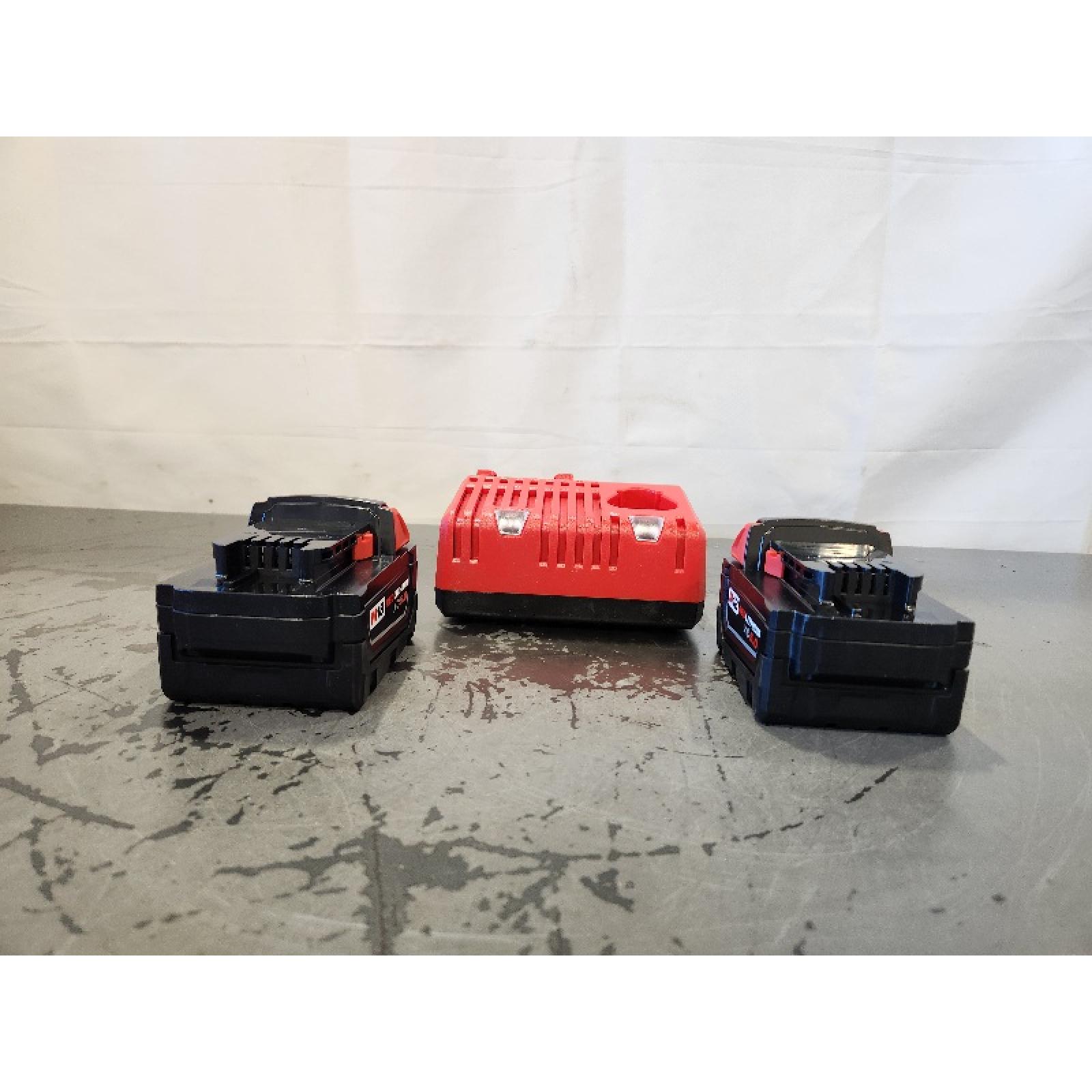 AS-IS- Milwaukee M18 18-Volt Lithium-Ion XC Starter Kit with Two 5.0Ah Batteries and Charger