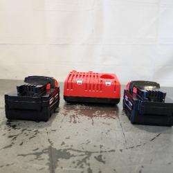 AS-IS- Milwaukee M18 18-Volt Lithium-Ion XC Starter Kit with Two 5.0Ah Batteries and Charger