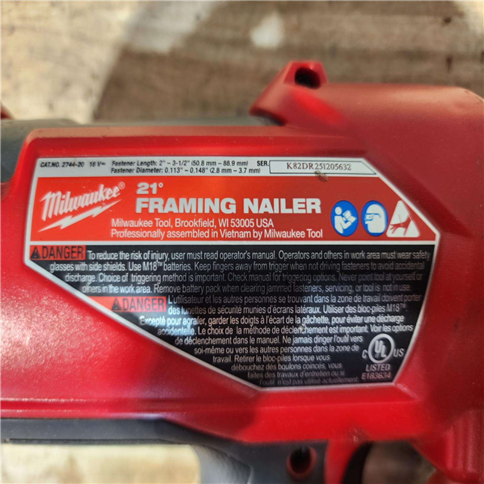 HOUSTON LOCATION - AS - IS Milwaukee FUEL 3-1/2 in. 18-Volt 21-Degree Lithium-Ion Brushless Cordless Framing Nailer (Tool-Only)