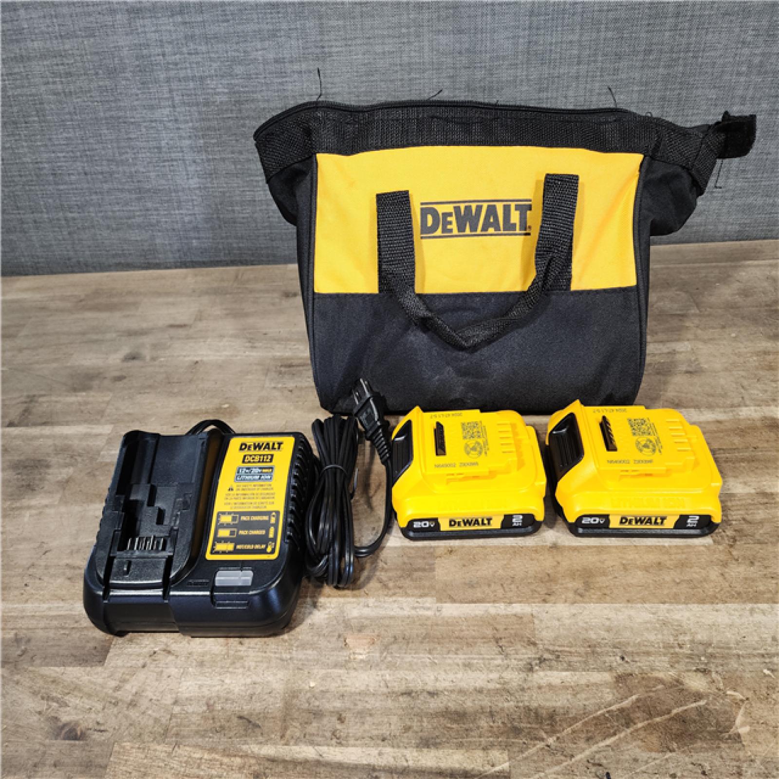 HOUSTON LOCATION - AS-IS Dewalt DCK225D2 20V MAX ATOMIC Brushless Compact Lithium-Ion 1/2 in. Cordless Drill Driver and 1/4 in. Impact Driver Combo Kit with 2 Batteries 2 Ah