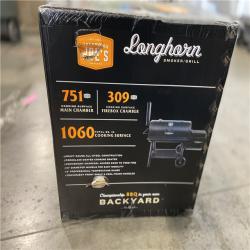 DALLAS LOCATION - OKLAHOMA JOE'S Longhorn Offset Smoker in Black with 1,060 sq. in. Cooking Space