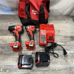 AS-IS Milwaukee 18-Volt Lithium-Ion Brushless Cordless Compact Hammer Drill/Impact Combo Kit