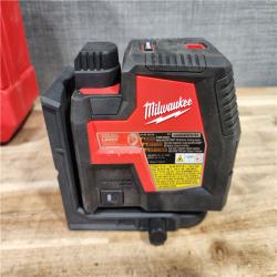 HOUSTON LOCATION - AS-IS Milwaukee Green 100 ft. Cross Line and Plumb Points Rechargeable Laser Level with REDLITHIUM Lithium-Ion
