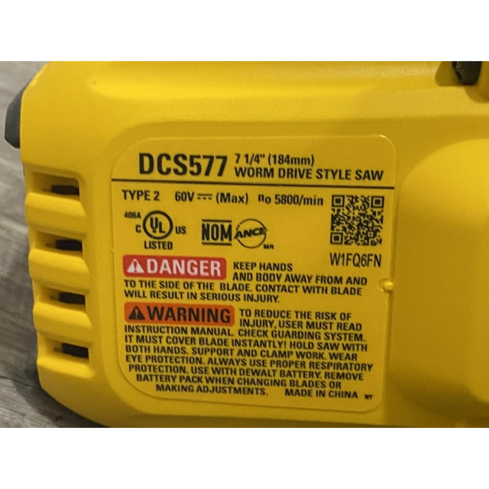 AS-IS DEWALT FLEXVOLT 60V MAX Cordless Brushless 7-1/4 in. Wormdrive Style Circular Saw (Tool Only)