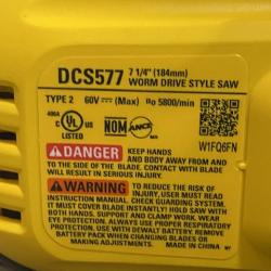 AS-IS DEWALT FLEXVOLT 60V MAX Cordless Brushless 7-1/4 in. Wormdrive Style Circular Saw (Tool Only)