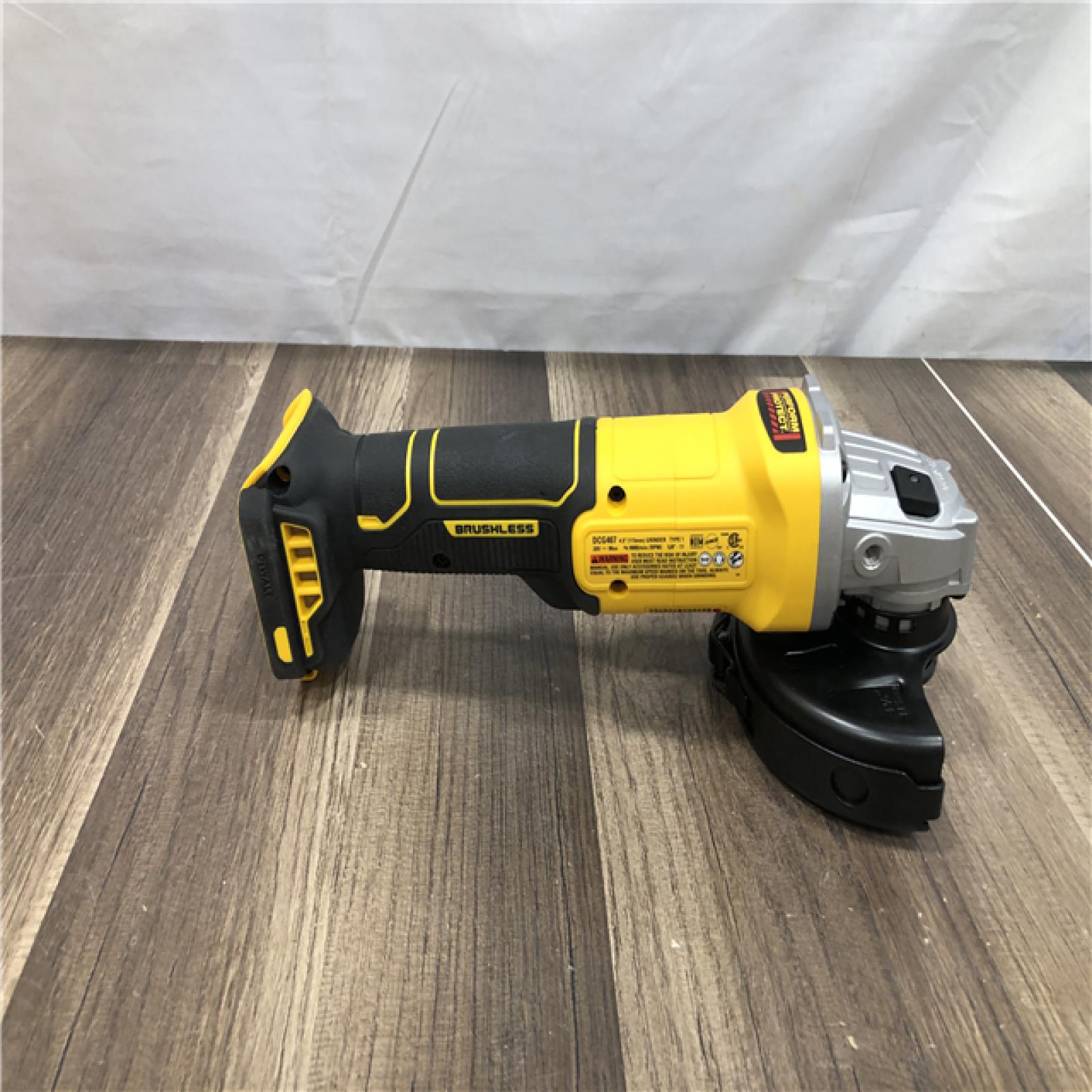AS-IS DEWALT 20-Volt MAX Cordless Brushless 4-1/2 in. Angle Grinder with Slide Switch (Tool Only)