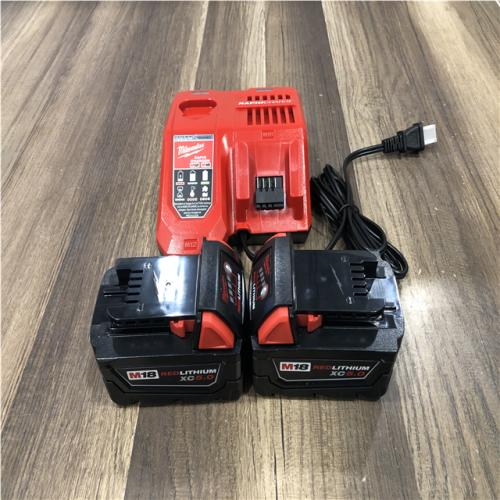 AS-IS Milwaukee 18-Volt Lithium-Ion XC Starter Kit with (2) 5.0Ah Batteries and Charger