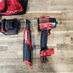 HOUSTON LOCATION - AS - IS Milwaukee 2 Tool Combo Kit W/ (2) Battery & Charger