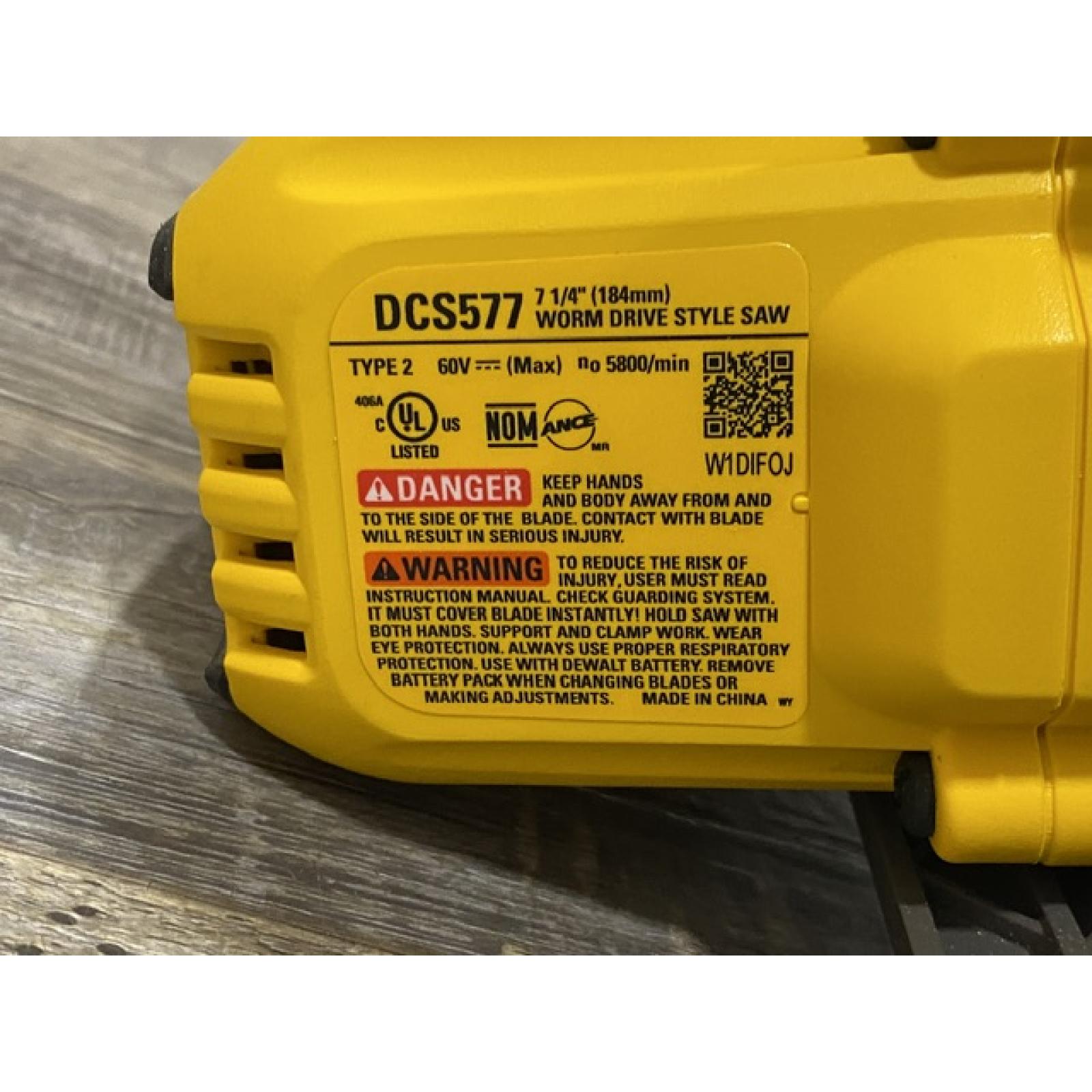 AS-IS DEWALT FLEXVOLT 60V MAX Cordless Brushless 7-1/4 in. Wormdrive Style Circular Saw (Tool Only)