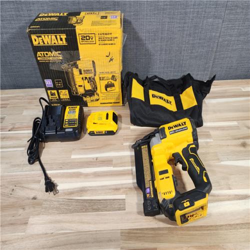 HOUSTON LOCATION - AS-IS DEWALT ATOMIC 20V MAX Lithium Ion Cordless 23 Gauge Pin Nailer Kit with 2.0Ah Battery and Charger