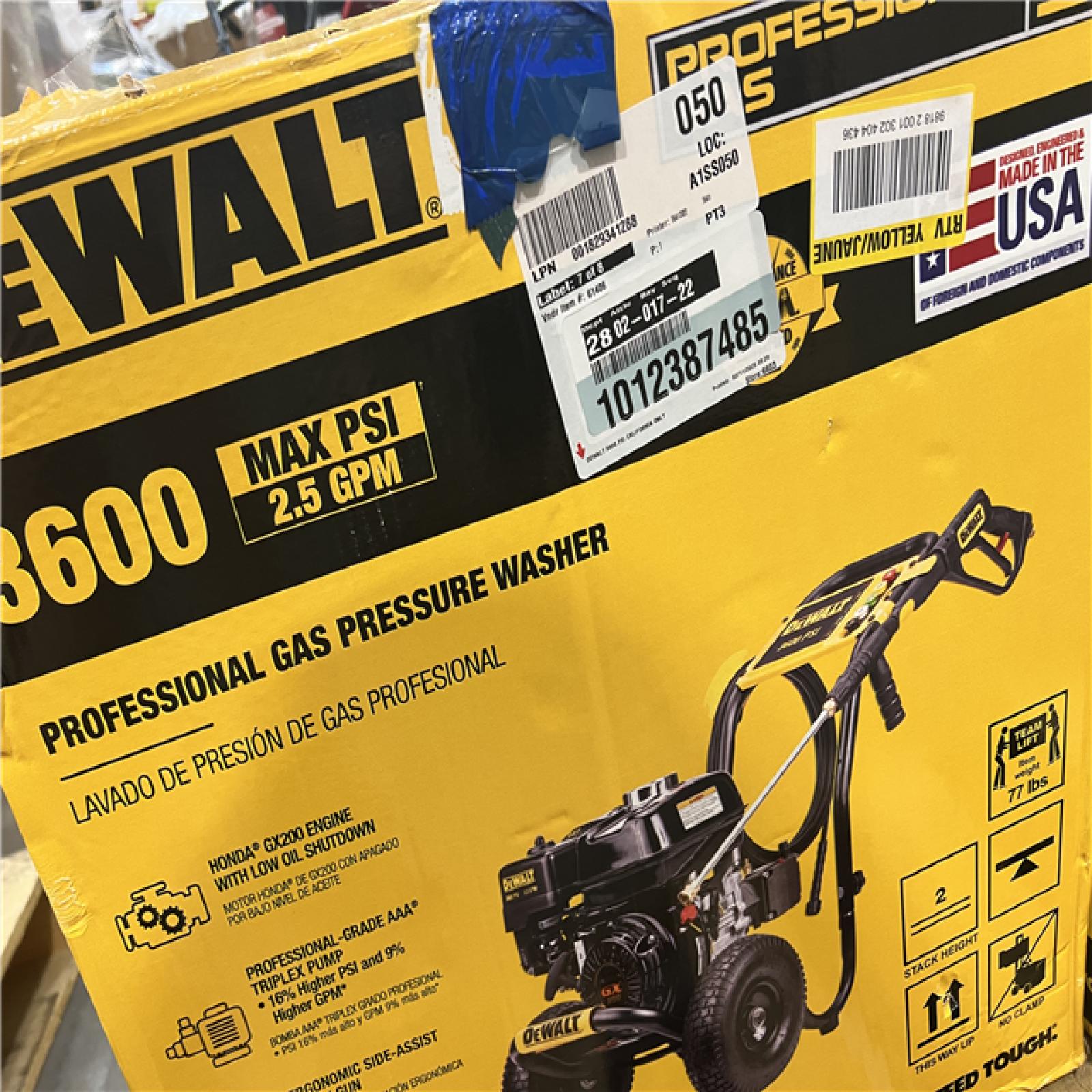 Dallas Location - As-Is DEWALT 3600 PSI 2.5 GPM Gas Pressure Washer