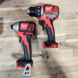 HOUSTON LOCATION - AS-IS Milwaukee M18 18V Cordless Brushed 2 Tool Drill/Driver and Impact Driver Kit