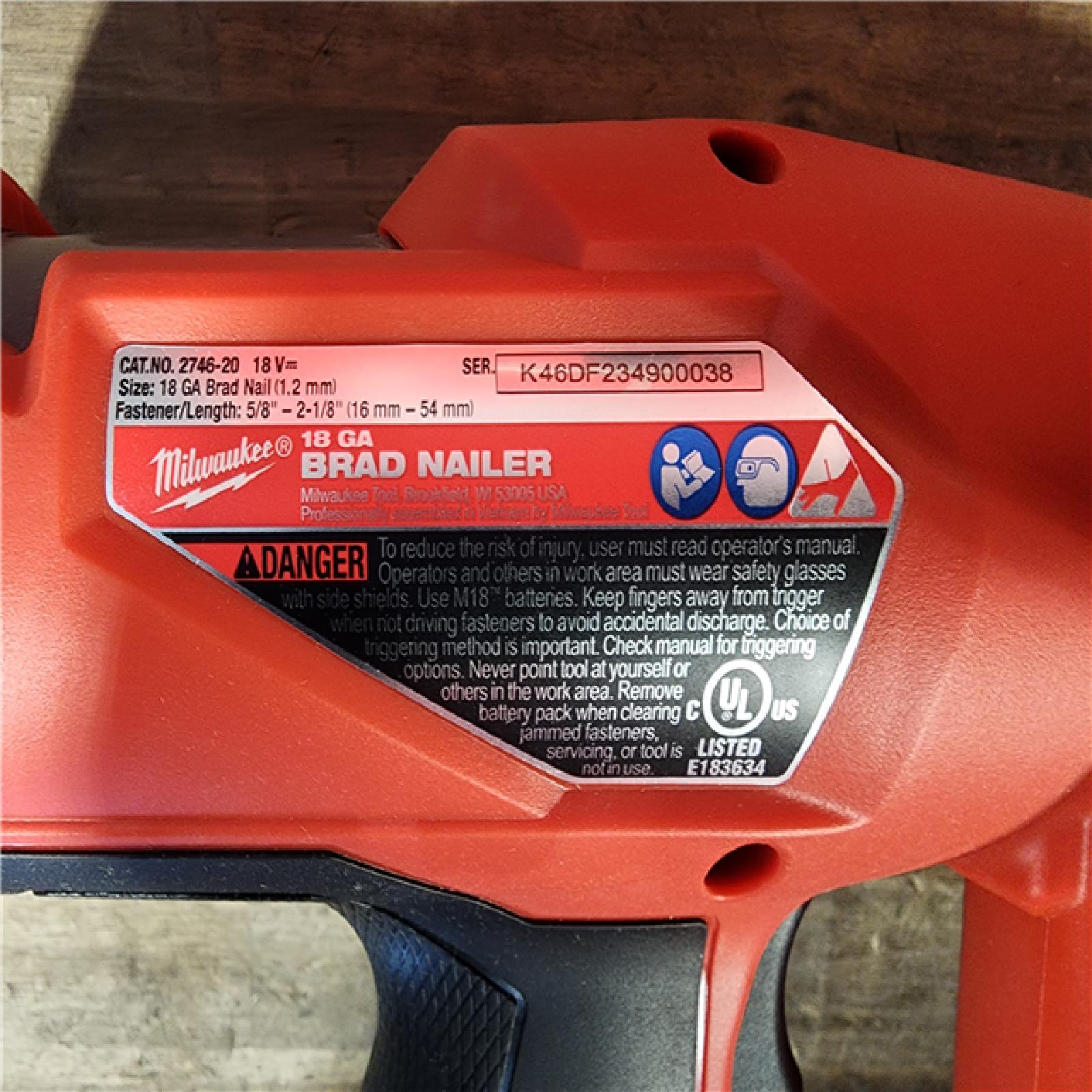 HOUSTON LOCATION - AS-IS Milwaukee M18 FUEL 18 Gauge Brad Nailer (TOOL ONLY)