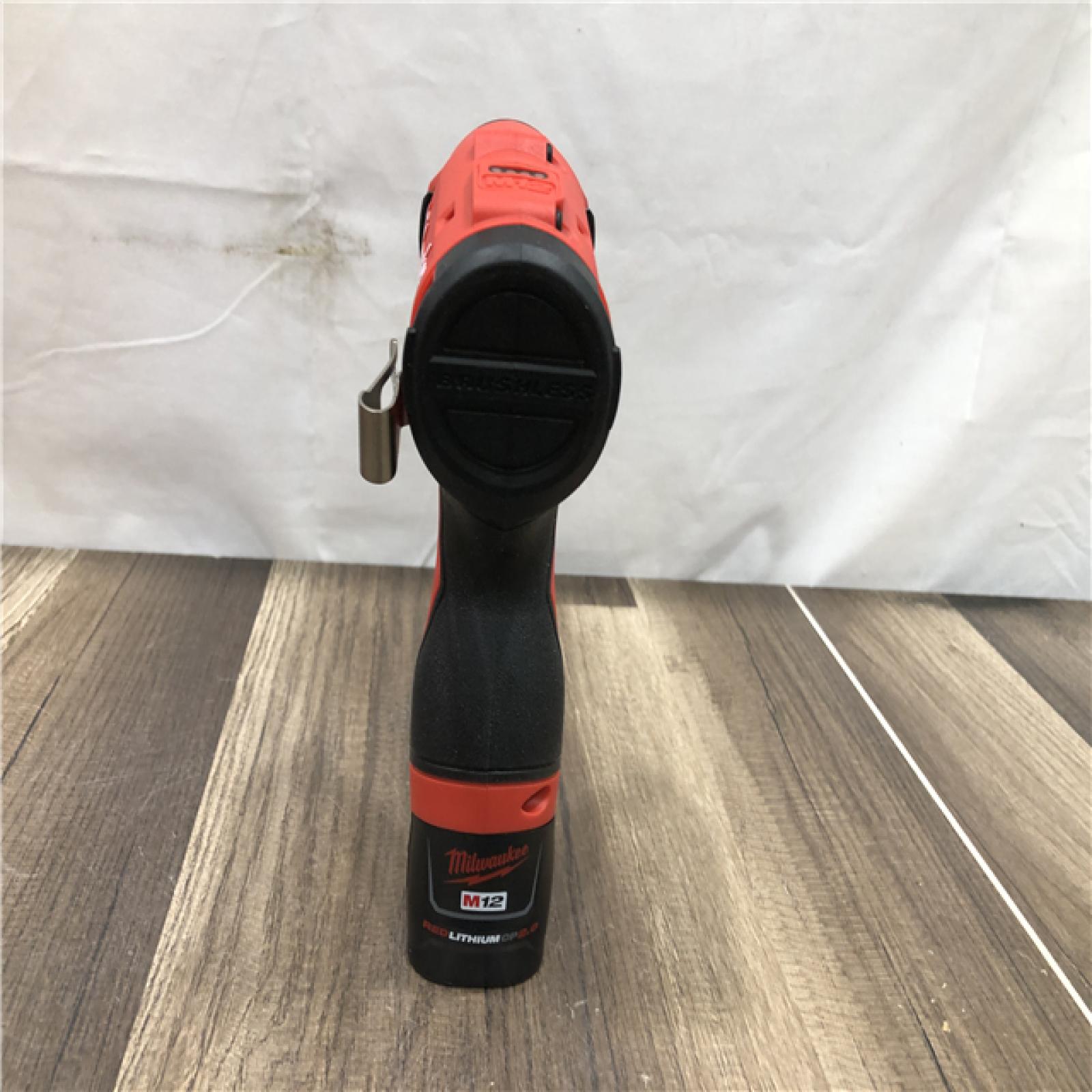 AS-IS Milwaukee 12-Volt Lithium-Ion Compact Brushless Cordless 1/4 in. Impact Driver Kit